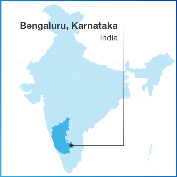 印度卡纳塔克邦班加罗尔的美国地图